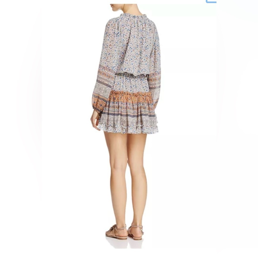 MISA Los Angeles Women's Lorena Printed Chiffon Split-Neck Mini Dress Size S EUC - Picture 2 of 8